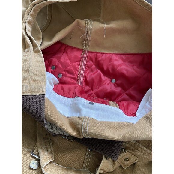 Carhartt Overalls Mens 38x29 Brown Quilted Lined Workwear Double Knee Distressed - Picture 7 of 14